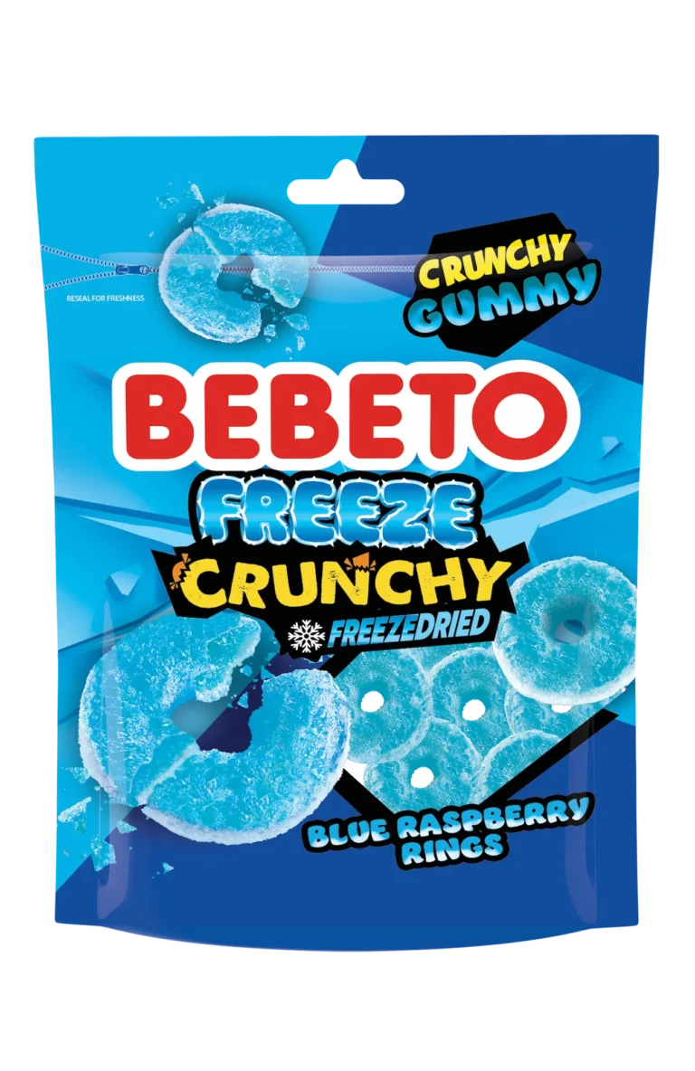 BEBETO FREEZE DRIED BLUE RASPBERRY RINGS 35G